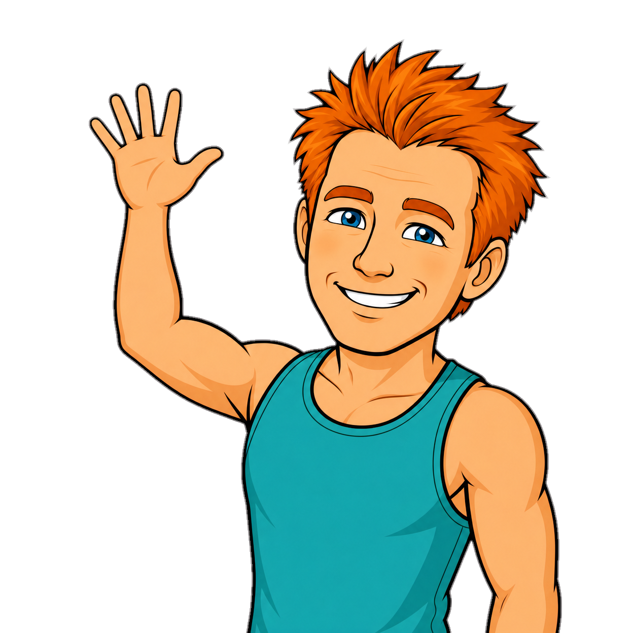 Andrew waving hi